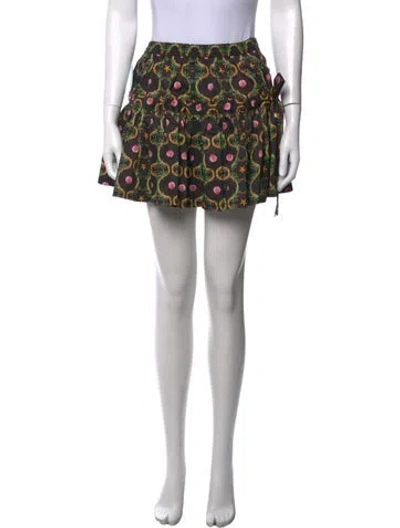 Pre-owned Hill House Home Patterned Mini Skirt W/ Tags In Black/metallic