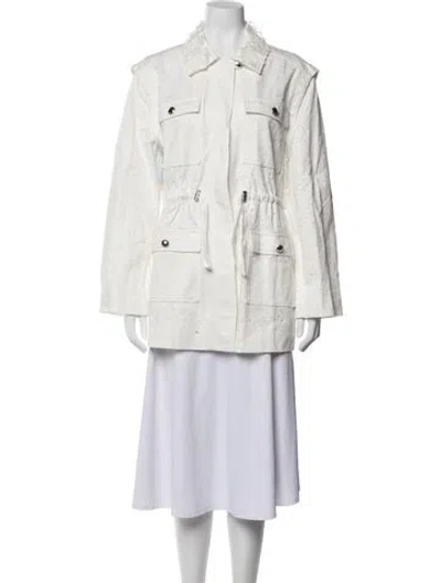 Pre-owned Hill House Home Patterned Utility Jacket In White