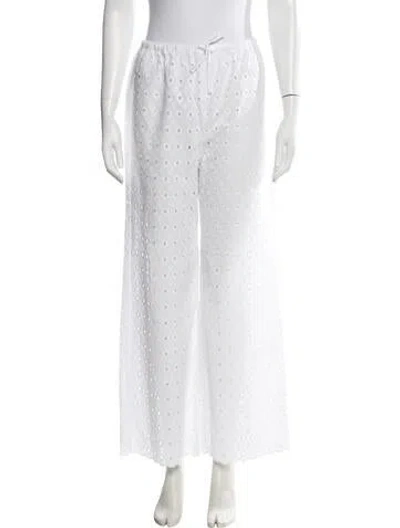 Pre-owned Hill House Home Patterned Wide Leg Pants W/ Tags In White