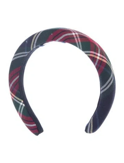 Pre-owned Hill House Home Plaid Headband In Blue