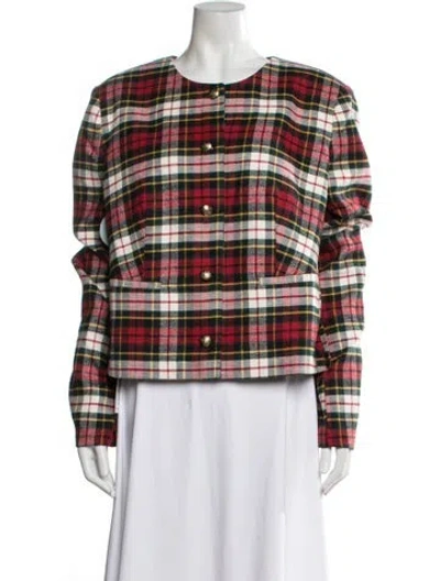 Pre-owned Hill House Home Plaid Print Jacket W/ Tags In Multi