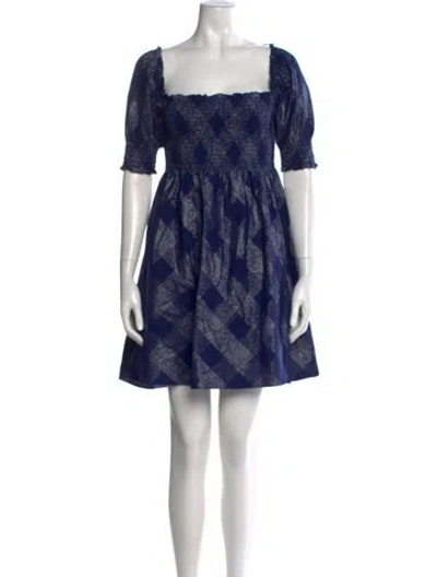 Pre-owned Hill House Home Plaid Print Mini Dress