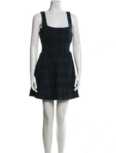 Pre-owned Hill House Home Plaid Print Mini Dress In Multi