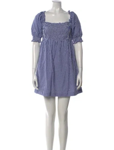 Pre-owned Hill House Home Plaid Print Mini Dress In Multi