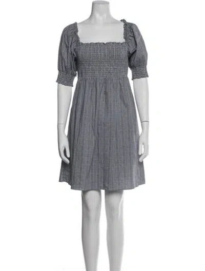 Pre-owned Hill House Home Plaid Print Mini Dress In Multi