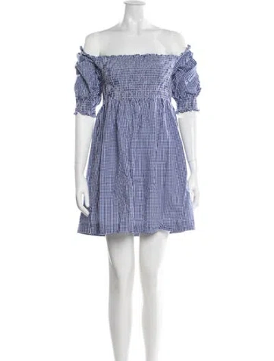 Pre-owned Hill House Home Plaid Print Mini Dress In Multi