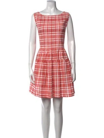 Pre-owned Hill House Home Plaid Print Mini Dress In Red