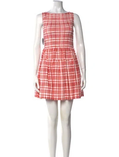 Pre-owned Hill House Home Plaid Print Mini Dress W/ Tags In Pink