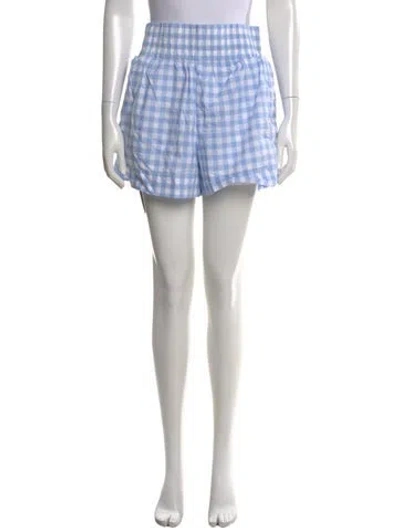Pre-owned Hill House Home Plaid Print Mini Shorts W/ Tags In Blue
