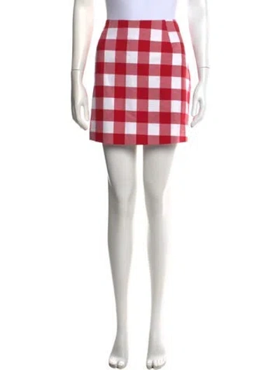 Pre-owned Hill House Home Plaid Print Mini Skirt W/ Tags In Pink
