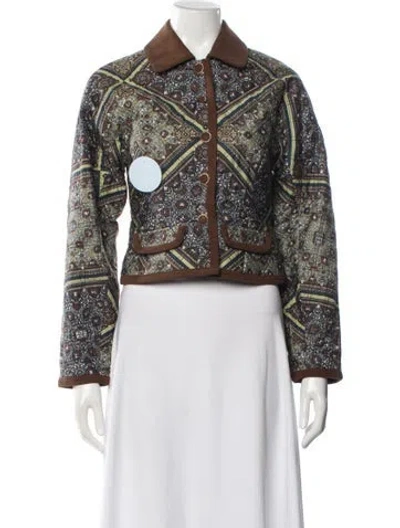 Pre-owned Hill House Home Printed Jacket W/ Tags In Brown