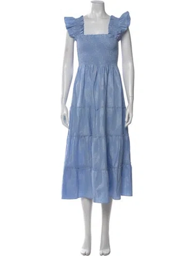 Pre-owned Hill House Home Printed Midi Length Dress