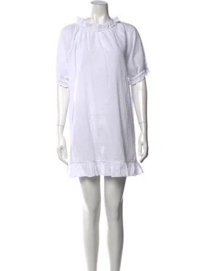 Pre-owned Hill House Home Printed Mini Dress W/ Tags In White