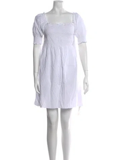 Pre-owned Hill House Home Printed Mini Dress In White