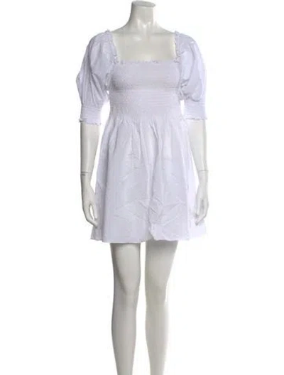 Pre-owned Hill House Home Printed Mini Dress In White