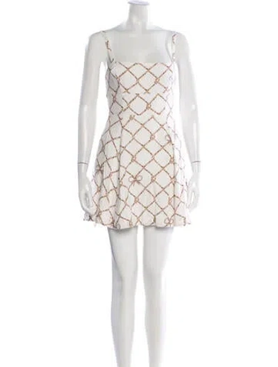 Pre-owned Hill House Home Printed Mini Dress In White