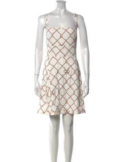 Pre-owned Hill House Home Printed Mini Dress In White
