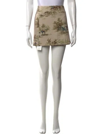 Pre-owned Hill House Home Printed Mini Skirt In Neutrals
