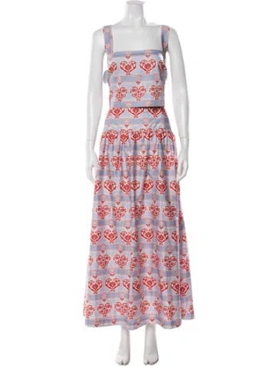 Pre-owned Hill House Home Printed Pleated Accents Skirt Set W/ Tags In Multi