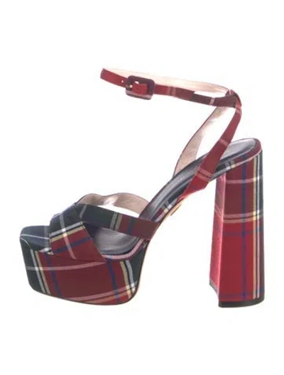 Pre-owned Hill House Home Printed Sandals In Multi