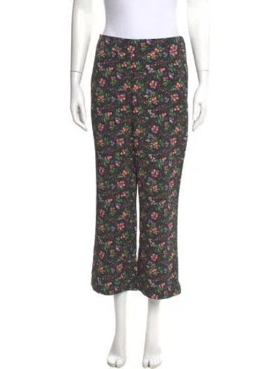 Pre-owned Hill House Home Printed Wide Leg Pants In Green