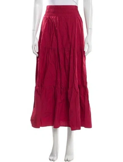 Pre-owned Hill House Home Ruffle Embellishment Midi Length Skirt In Pink