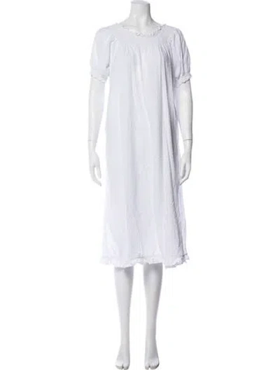 Pre-owned Hill House Home Ruffle Embellishment Nightgown In White