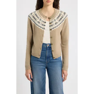 Hill House Home Sonnet Fair Isle Cardigan In Neutral
