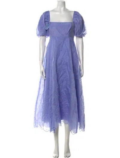 Pre-owned Hill House Home Square Neckline Long Dress In Purple