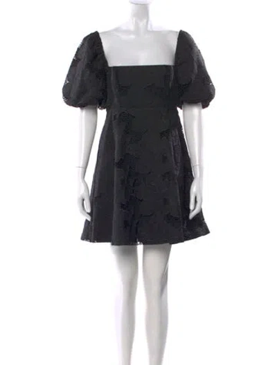Pre-owned Hill House Home Square Neckline Mini Dress In Black