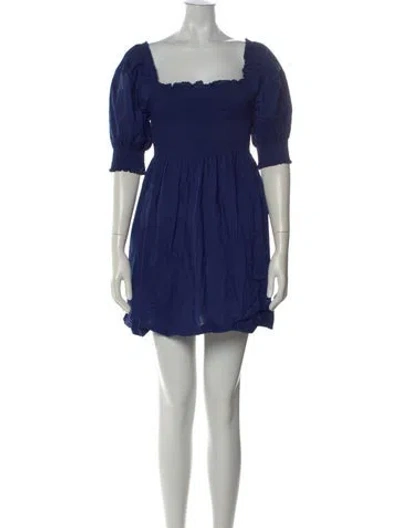 Pre-owned Hill House Home Square Neckline Mini Dress In Black