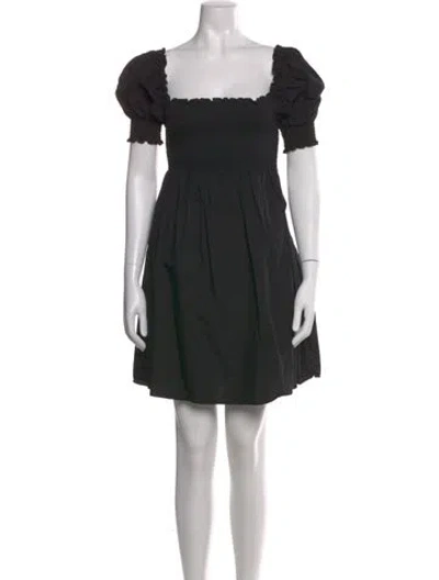 Pre-owned Hill House Home Square Neckline Mini Dress In Black