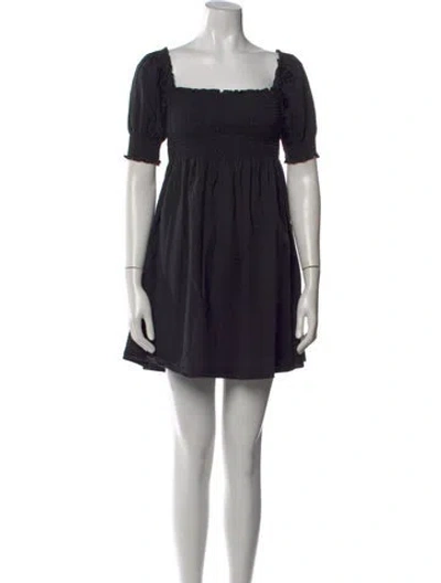 Pre-owned Hill House Home Square Neckline Mini Dress In Black