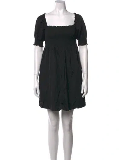 Pre-owned Hill House Home Square Neckline Mini Dress In Black