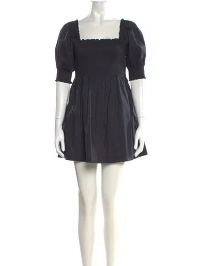 Pre-owned Hill House Home Square Neckline Mini Dress In Blue