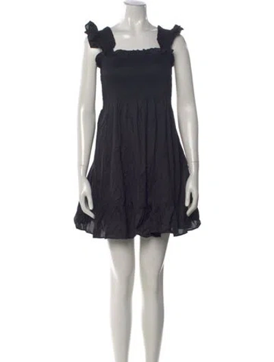 Pre-owned Hill House Home Square Neckline Mini Dress In Blue