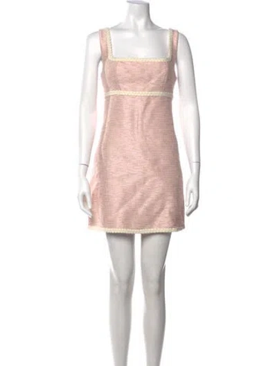 Pre-owned Hill House Home Square Neckline Mini Dress In Pink