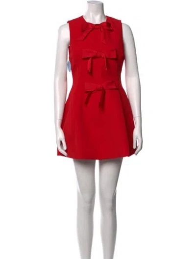Pre-owned Hill House Home Square Neckline Mini Dress In Red