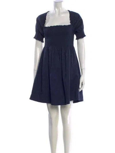 Pre-owned Hill House Home Square Neckline Mini Dress W/ Tags In Blue