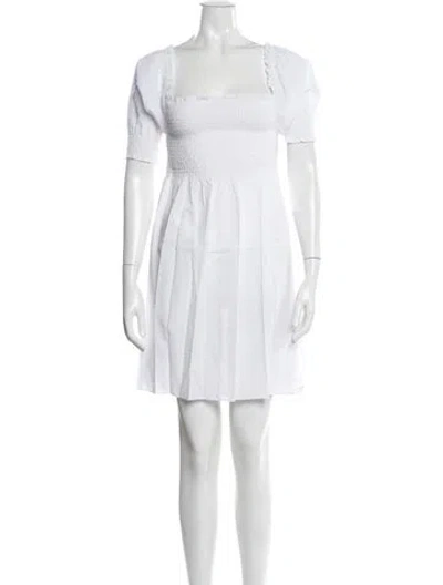 Pre-owned Hill House Home Square Neckline Mini Dress W/ Tags In White