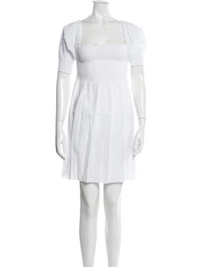 Pre-owned Hill House Home Square Neckline Mini Dress W/ Tags In White