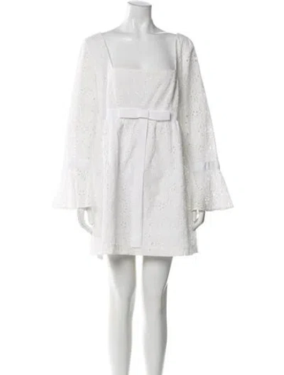 Pre-owned Hill House Home Square Neckline Mini Dress In White