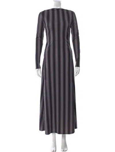 Pre-owned Hill House Home Striped Long Dress In Blue