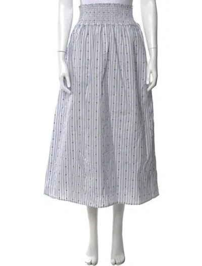 Pre-owned Hill House Home Striped Midi Length Skirt In Multicolor