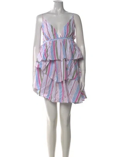 Pre-owned Hill House Home Striped Mini Dress In Purple