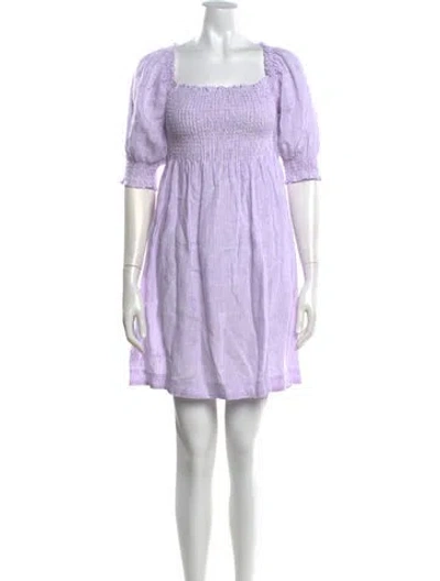 Pre-owned Hill House Home Striped Mini Dress In Purple