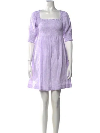 Pre-owned Hill House Home Striped Mini Dress In Purple