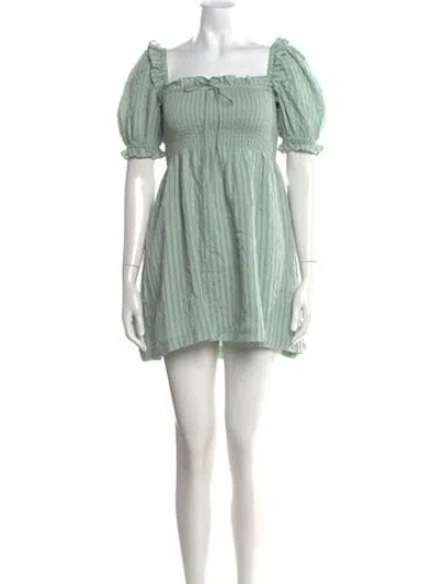 Pre-owned Hill House Home Striped Mini Dress W/ Tags In Green