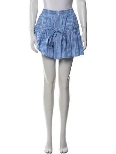 Pre-owned Hill House Home Striped Mini Skirt In Blue/white