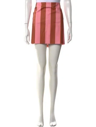 Pre-owned Hill House Home Striped Mini Skirt W/ Tags In Pink